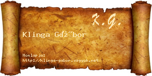 Klinga Gábor névjegykártya