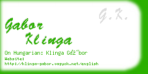 gabor klinga business card